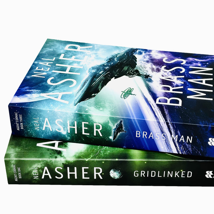 Neal Asher Agent Cormac Series 2 Books Collection Set (Gridlinked & Brass Man)