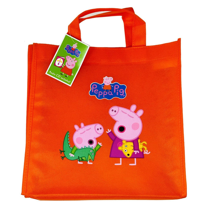 Peppa Pig Orange Bag 10 Books Collection Set including CD (The Toy Cupboard, A Trip to the Moon)