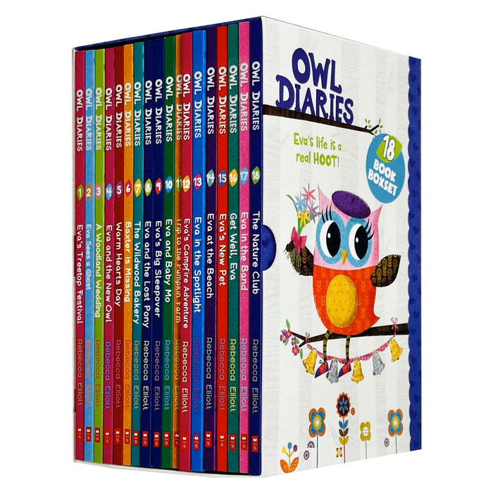 Owl Diaries Collection 1-18 Books Box Set By Rebecca Elliott (Eva's Treetop Festival)