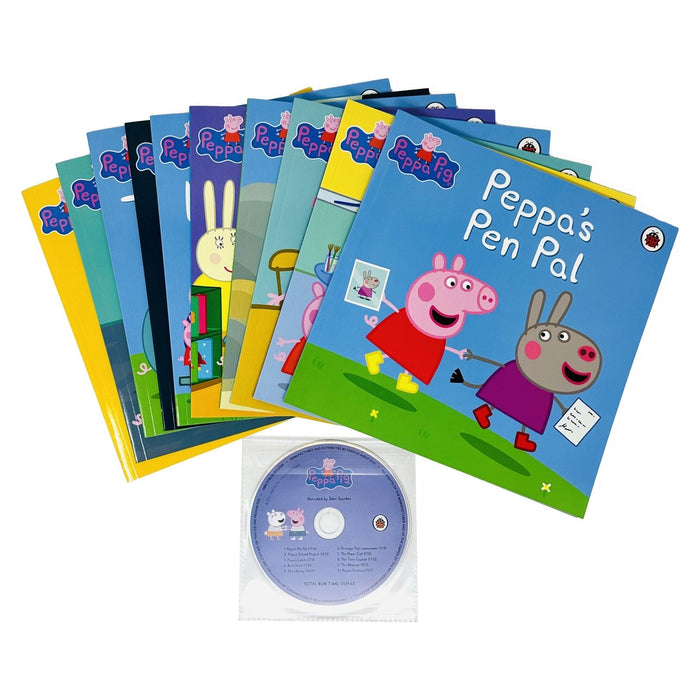 Peppa Pig Purple Bag 10 Books Collection Set including CD(Titles)