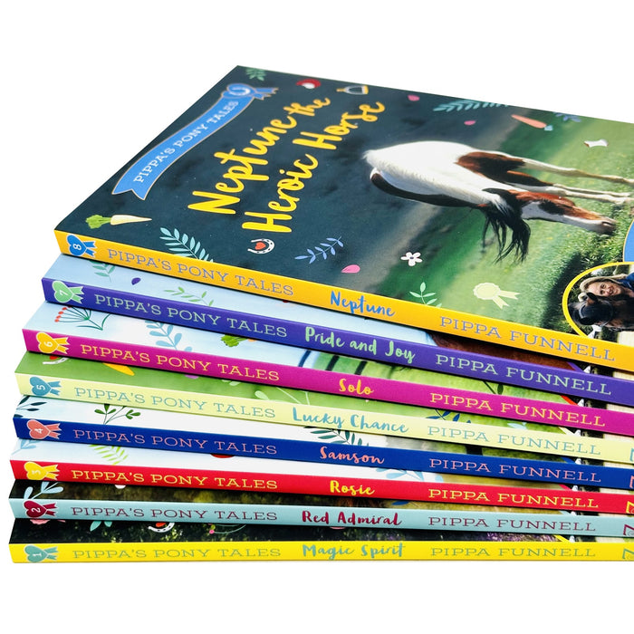 Pippa's Pony Tales 8 Books Collection Set by Pippa Funnell (Magic Spirit, Red Admiral, Rosie, Samson, Lucky Chance, Solo, Pride and Joy, Neptune)