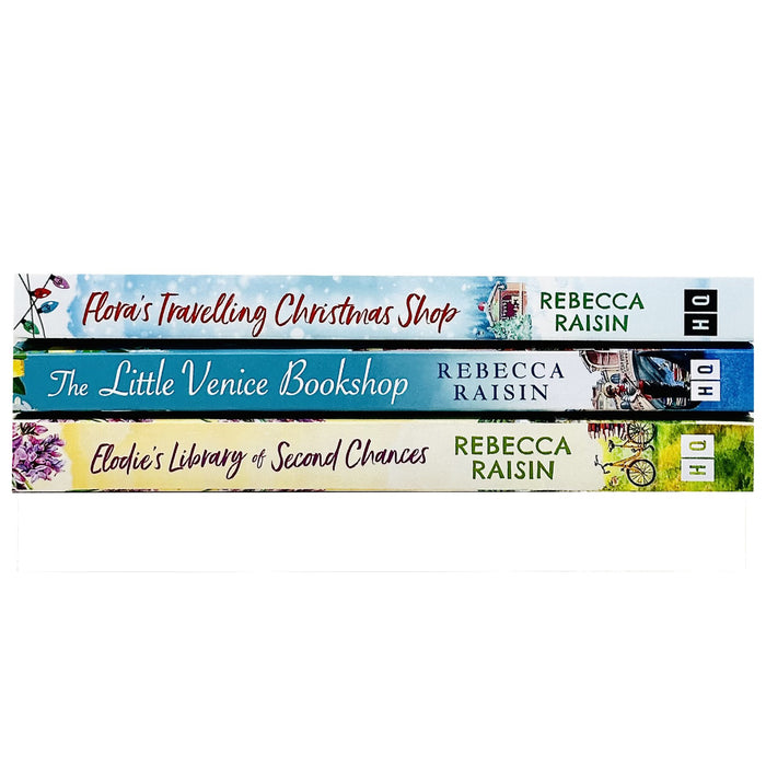 Rebecca Raisin Collection 3 Books Set (Flora's Travelling Christmas Shop, Elodie’s Library of Second Chances & The Little Venice Bookshop)