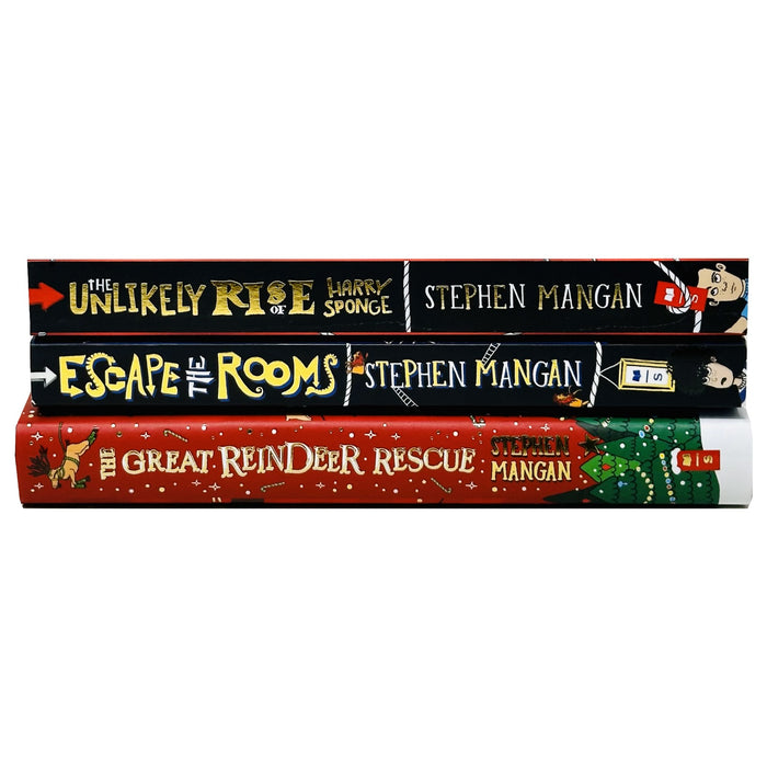 Stephen Mangan Collection 3 Books Set (Great Reindeer Rescue (HB),Escape the Rooms)