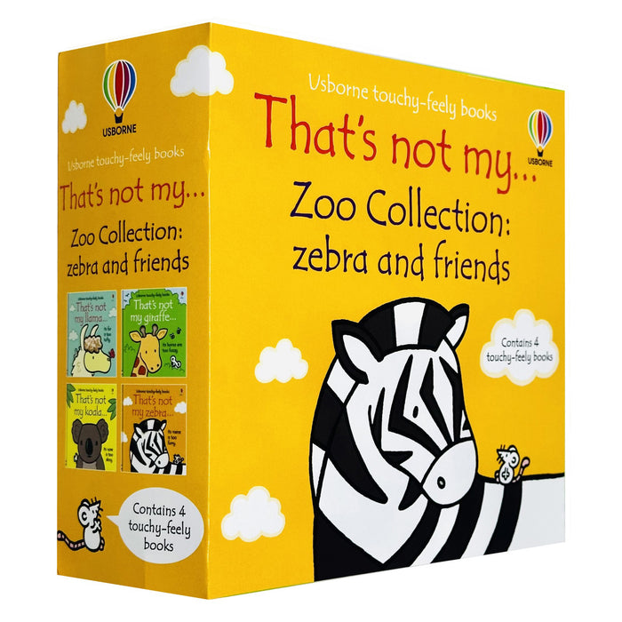 Usborne Touchy-Feely Thats not My Zoo Collection : Zebra and Friends 4 Books Collection Set (Zebra, Llama, Koala & Giraffe)