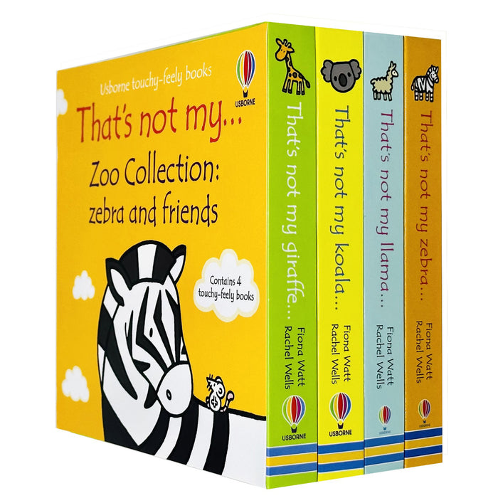 Usborne Touchy-Feely Thats not My Zoo Collection : Zebra and Friends 4 Books Collection Set (Zebra, Llama, Koala & Giraffe)