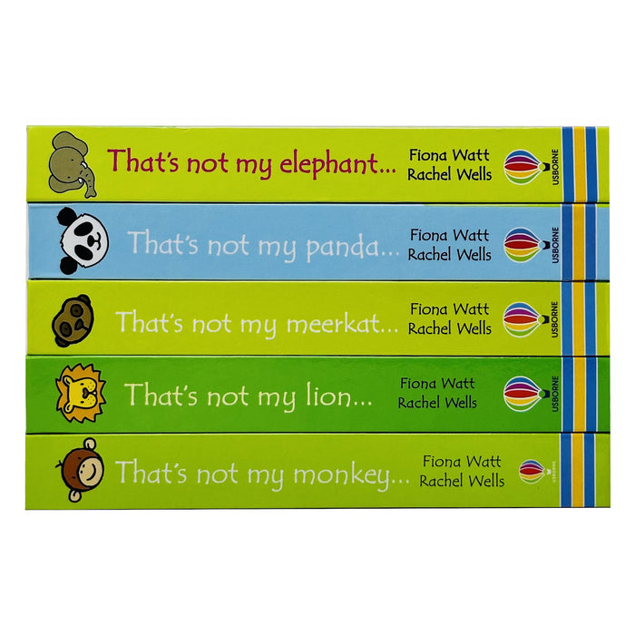 Usborne Touchy-Feely Thats not My Zoo Collection Set 3: Panda and Friends 5 Books Collection Set(Lion, Elephant, Monkey, Panda & Meerkat)