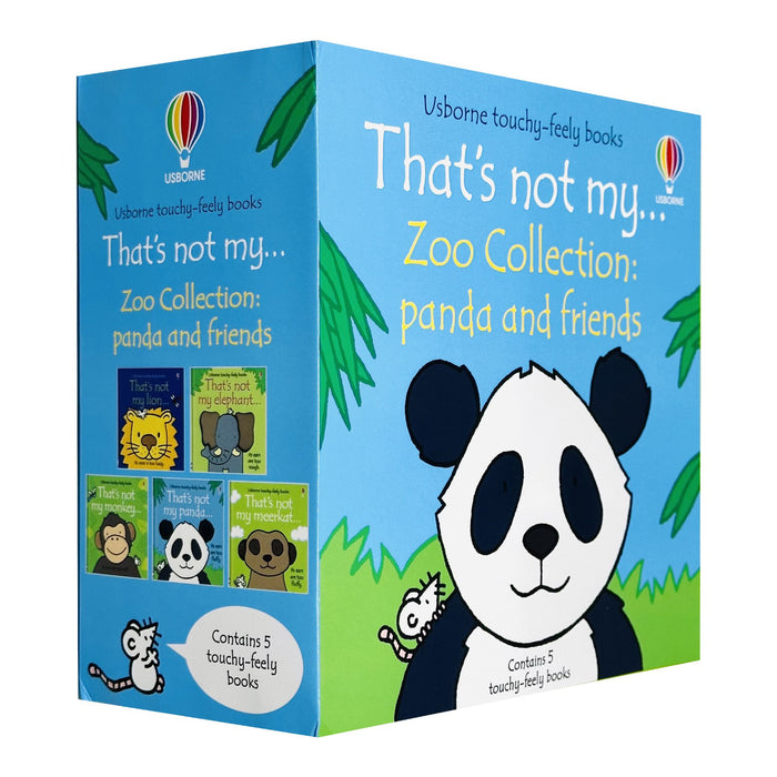 Usborne Touchy-Feely Thats not My Zoo Collection Set 3: Panda and Friends 5 Books Collection Set(Lion, Elephant, Monkey, Panda & Meerkat)