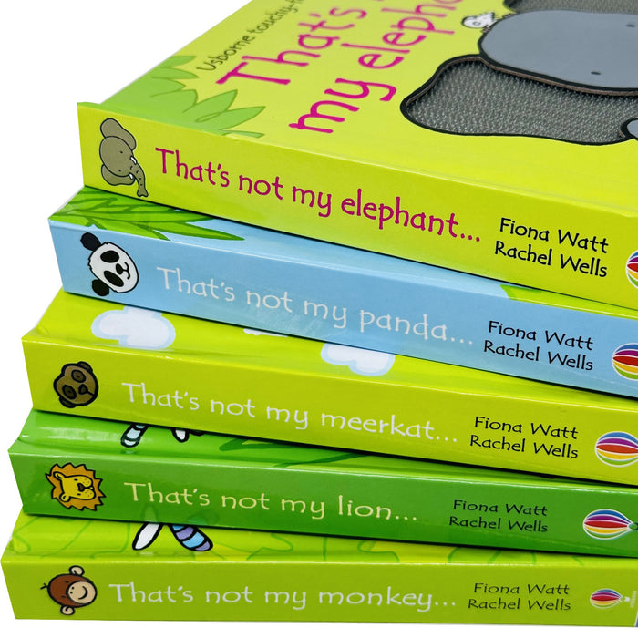 Usborne Touchy-Feely Thats not My Zoo Collection Set 3: Panda and Friends 5 Books Collection Set(Lion, Elephant, Monkey, Panda & Meerkat)