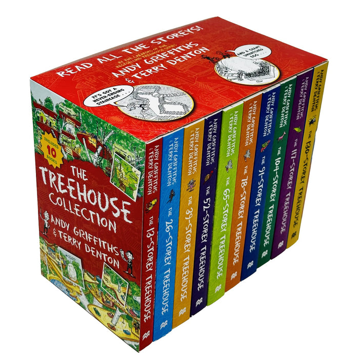 The Treehouse Storey Books 1 - 10 Collection Set by Andy Griffiths & Terry Denton (13-Storey, 26-Storey, 39-Storey, 52-Storey, 65-Storey)