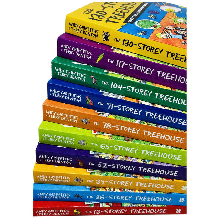 The Treehouse Storey Books 1 - 10 Collection Set by Andy Griffiths & Terry Denton (13-Storey, 26-Storey, 39-Storey, 52-Storey, 65-Storey)