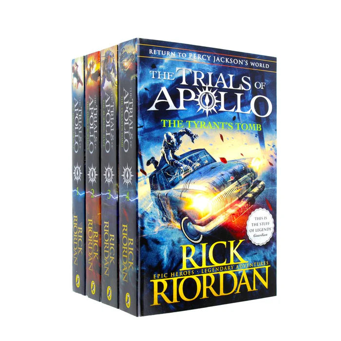 The Trials of Apollo Series Books 1 - 4 Collection Set by Rick Riordan (Hidden Oracle, Dark Prophecy, Burning Maze & Tyrant's Tomb)