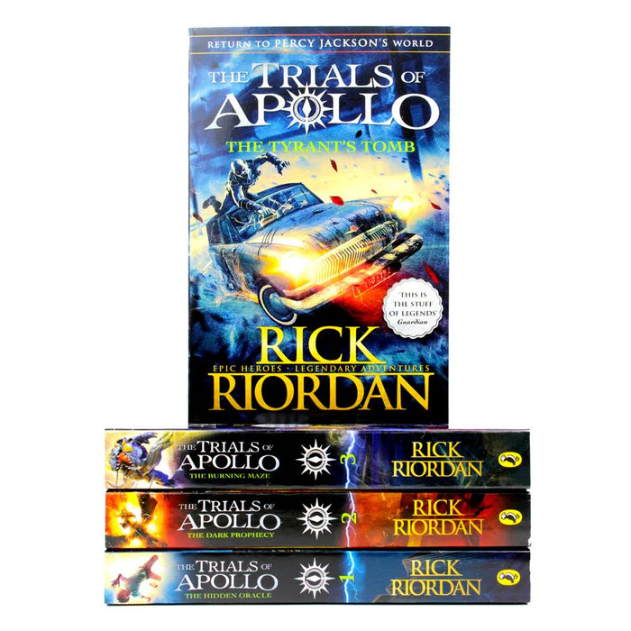 The Trials of Apollo Series Books 1 - 4 Collection Set by Rick Riordan (Hidden Oracle, Dark Prophecy, Burning Maze & Tyrant's Tomb)