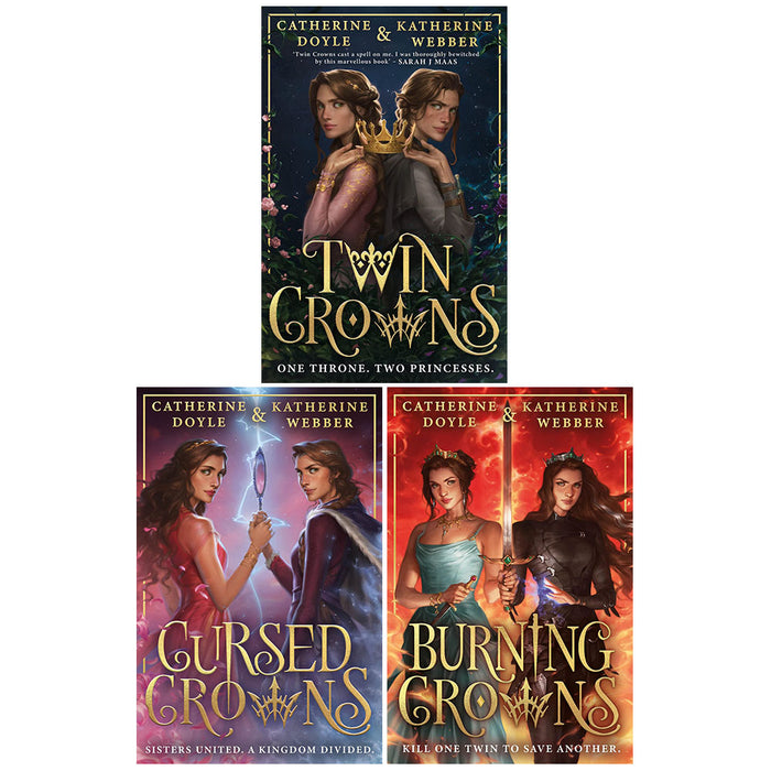 Twin Crowns Series 3 Books Collection Set by Katherine Webber & Catherine Doyle (Twin Crowns, Cursed Crowns, Burning Crowns) - The Book Bundle