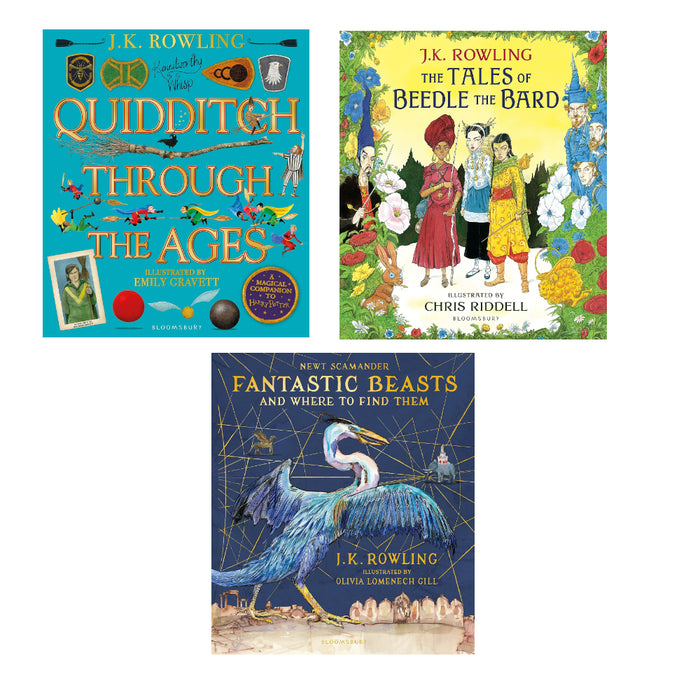 The Tales of Beedle the Bard, Quidditch Through the Ages , Fantastic Beasts and Where to Find Them 3 Books Set - The Book Bundle