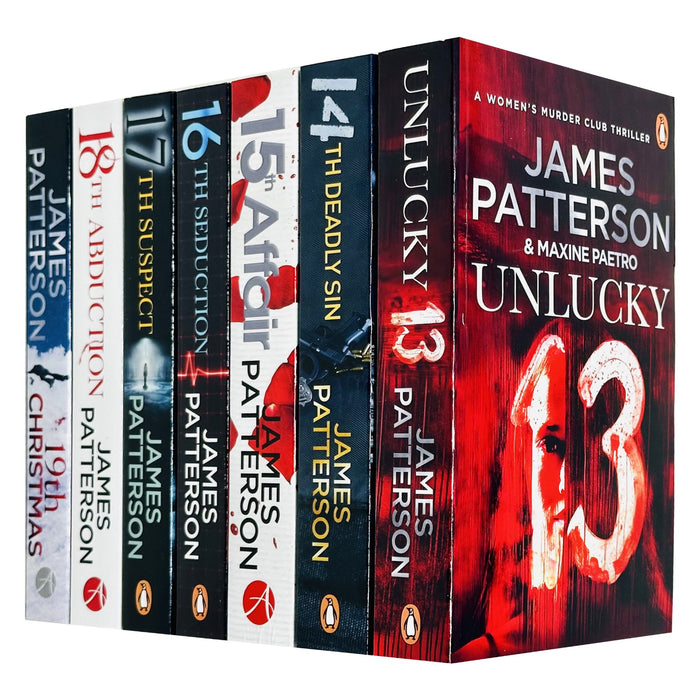 Women’s Murder Club Series Books 13 - 19 Collection Set by James Patterson (Unlucky, Deadly Sin, Affair, Seduction, Suspect, Abduction & Christmas)