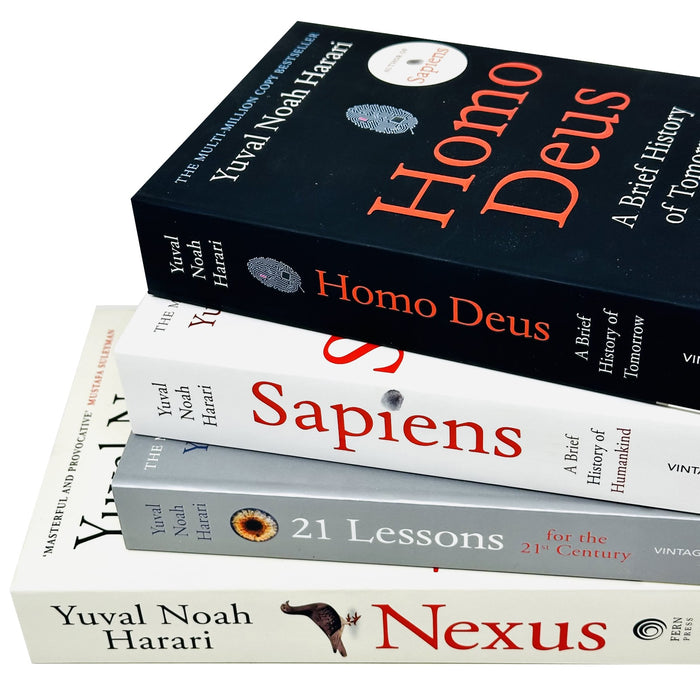 Yuval Noah Harari Collection 4 Books Set (Homo Deus, Sapiens A Brief History of Humankind, 21 Lessons for the 21st Century & Nexus)