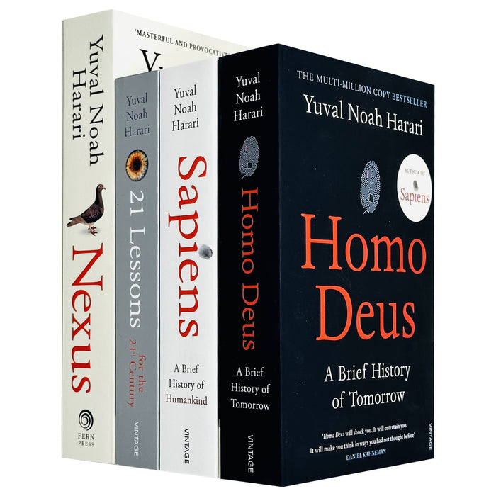 Yuval Noah Harari Collection 4 Books Set (Homo Deus, Sapiens A Brief History of Humankind, 21 Lessons for the 21st Century & Nexus)