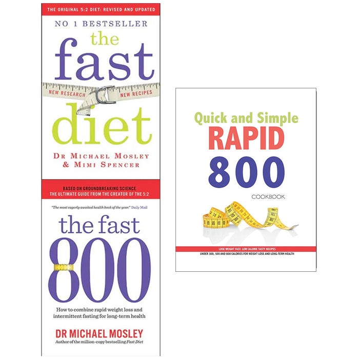 Fast diet, michael mosley 800, Quick and Simple RAPID 800 Cookbook 3 books collection set