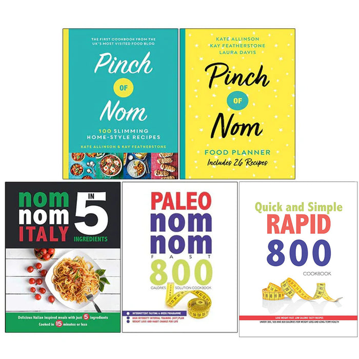 Pinch of Nom, Pinch of Nom, Quick and Simple RAPID 800 Cookbook, Paleo Nom Nom, Fasting 5 Books Collection Set