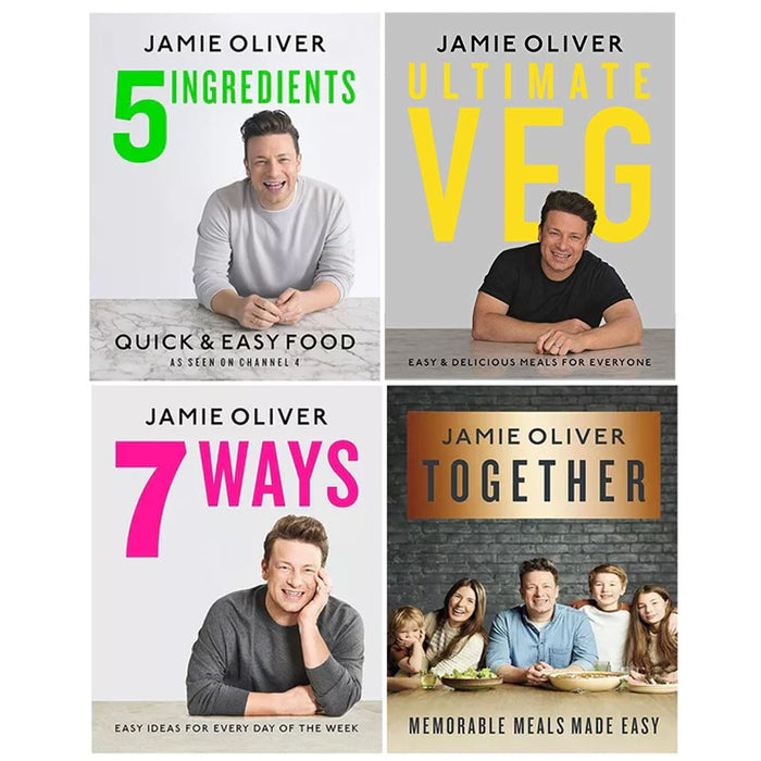 Jamie Oliver Collection 4 Books Set 7 Ways, Ultimate Veg, Together, 5 Ingredients