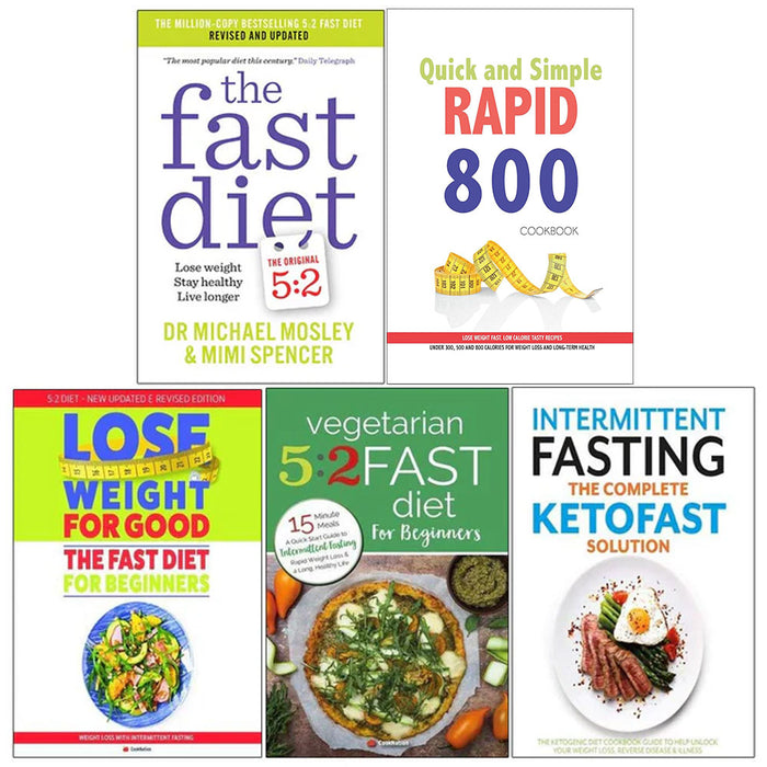 Fast Diet, Quick and Simple RAPID 800, Vegetarian 5 2, The Fast diet, 5 Books Collection Set