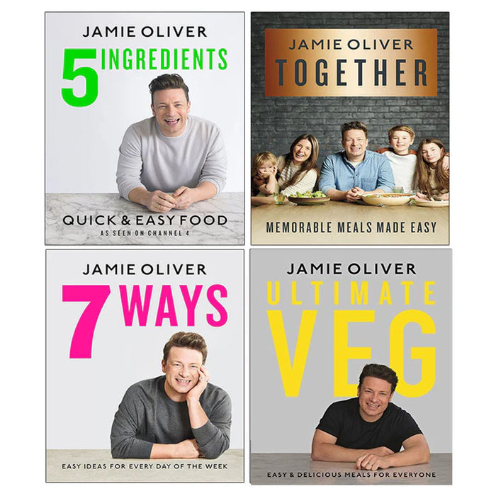 Jamie Oliver 4 Books Collection Set (5 Ingredients, Together, 7 Ways, Ultimate Veg)