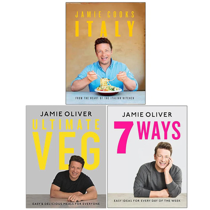 Jamie Oliver Collection 3 Books Collection Set  Ultimate Veg Easy Delicious, 7 Ways, Jamie Cooks Italy