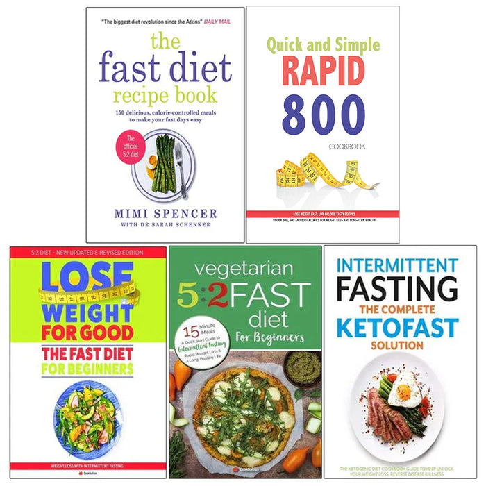 Fast diet, Quick and Simple RAPID 800 Cookbook, Fast diet, Vegetarian 5 2, Complete Ketofast 5 Books Collection Set