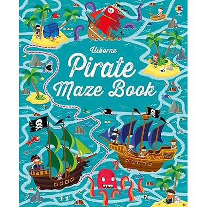 Usborne Maze Series 4 Books Collection Set by Sam Smith & Kirsteen Robson(Superhero Mazes, Pirate Maze Book, Long Ago Mazes & Space Maze Book) - The Book Bundle