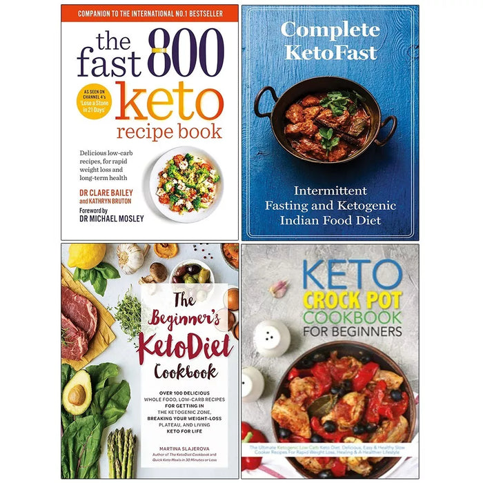 Fast 800 Keto Recipe,Keto Crock Pot Cookbook, Beginners KetoDiet 4 Books Set