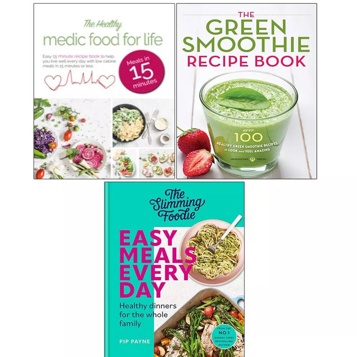 Slimming Foodie Easy Meals Every Day,Green Smoothie, Healthy Medic Food 3 Books Set