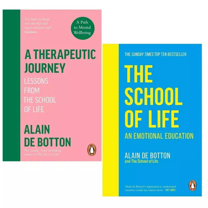 Alain de Botton Collection 2 Books Set (A Therapeutic Journey, School of Life)