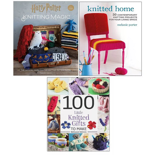 Harry Potter Knitting Magic (HB), 100 Little Knitted Gifts,Knitted Home 3 Books Set - The Book Bundle