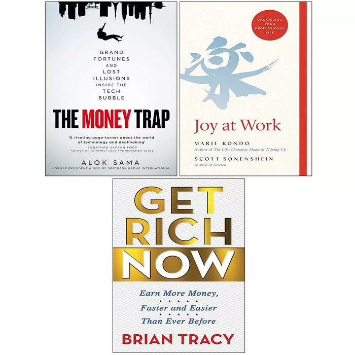 Money Trap Alok Sama(HB), Get Rich Now Brian Tracy, Joy at Work (HB) 3 Books Set