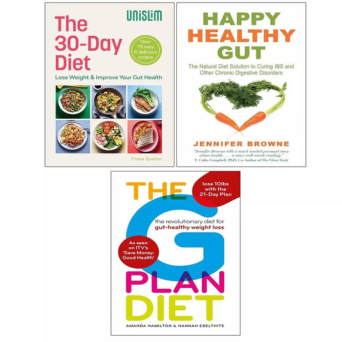 Happy Healthy Gut Jennifer Browne, 30-Day Diet, G Plan Diet 3 Books Set