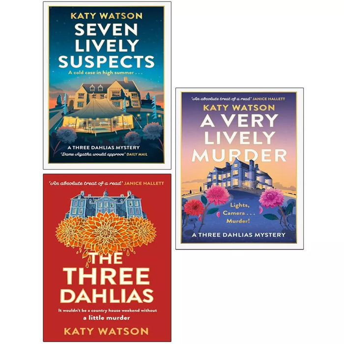 Three Dahlias Mysteries 3 Books Collection Set by Katy Watson Seven Lively Suspe