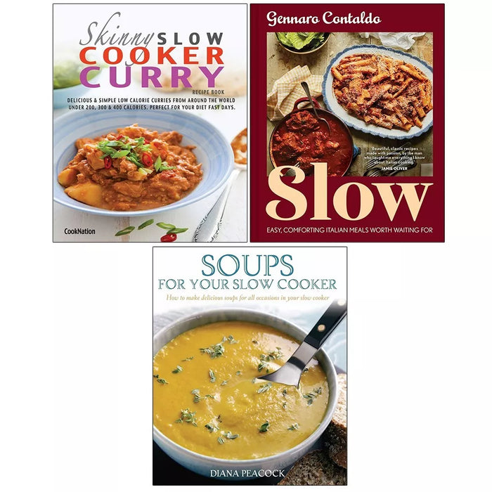 Skinny Slow Cooker Curry Recipe,Soups for Your Slow Cooker,Slow (HB) 3 Books Set