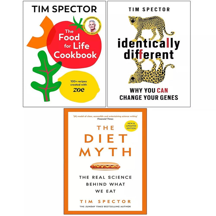 Professor Tim Spector Collection 3 Books Set Food For Life Cookbook, Diet Myth