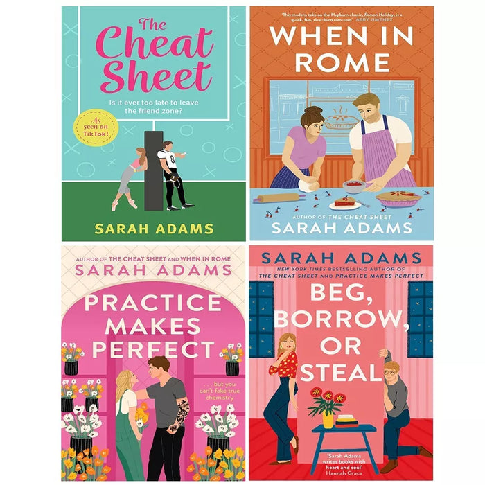 Sarah Adams Collection 4 Books Set (Beg Borrow or Steal, Cheat Sheet,When in Rome)