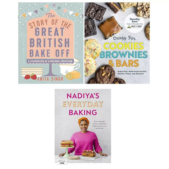 Nadiya’s Everyday Baking, Story of Great British Bake, Crazy for Cookies 3 Books Set