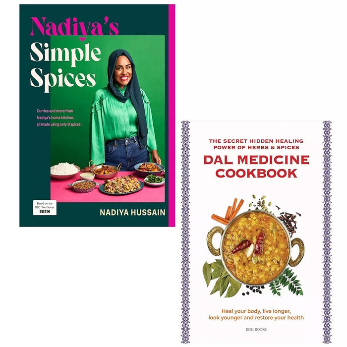 Nadiya’s Simple Spices Nadiya Hussain, Dal Medicine Cookbook Roli 2 Books Set