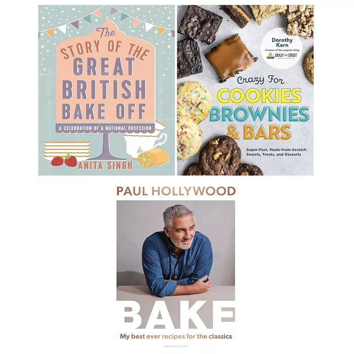 Bake Paul Hollywood, Story of Great British Bake, Crazy for Cookies 3 Books Set