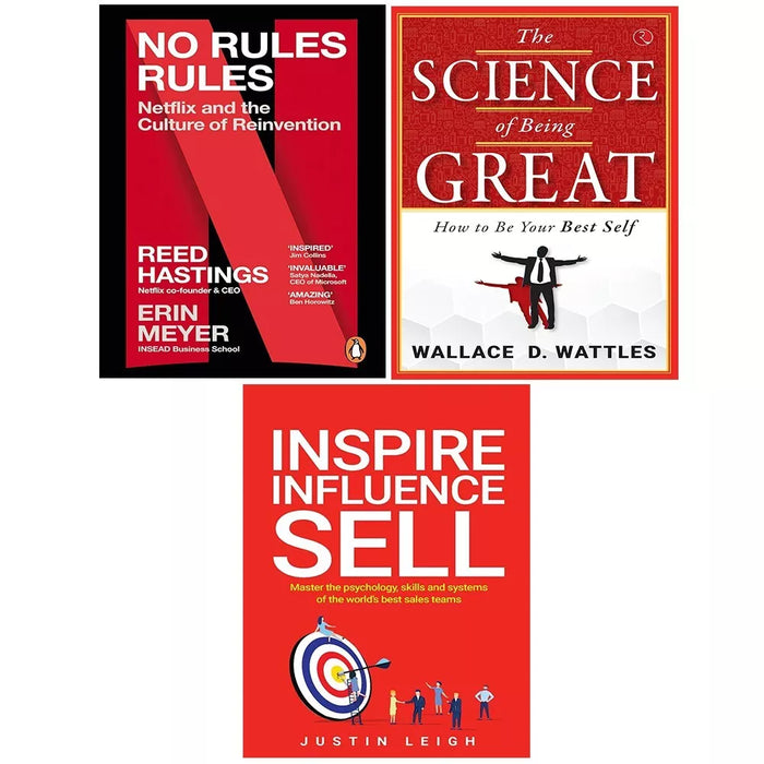 No Rules Rules, Inspire, Influence, Sell, Science of Being Great 3 Books Set