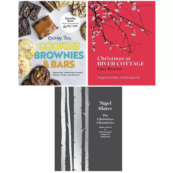 Christmas at River Cottage,Christmas Chronicles,Crazy Cookies Brownies 3 Books Set