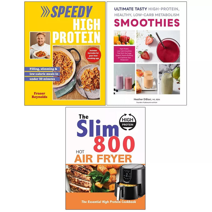 Speedy High Protein (HB), Slim 800 Hot Air Fryer,Ultimate Tasty High 3 Books Set