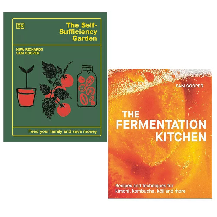 Sam Cooper Collection 2 Books Set Self-Sufficiency Garden Fermentation Kitchen