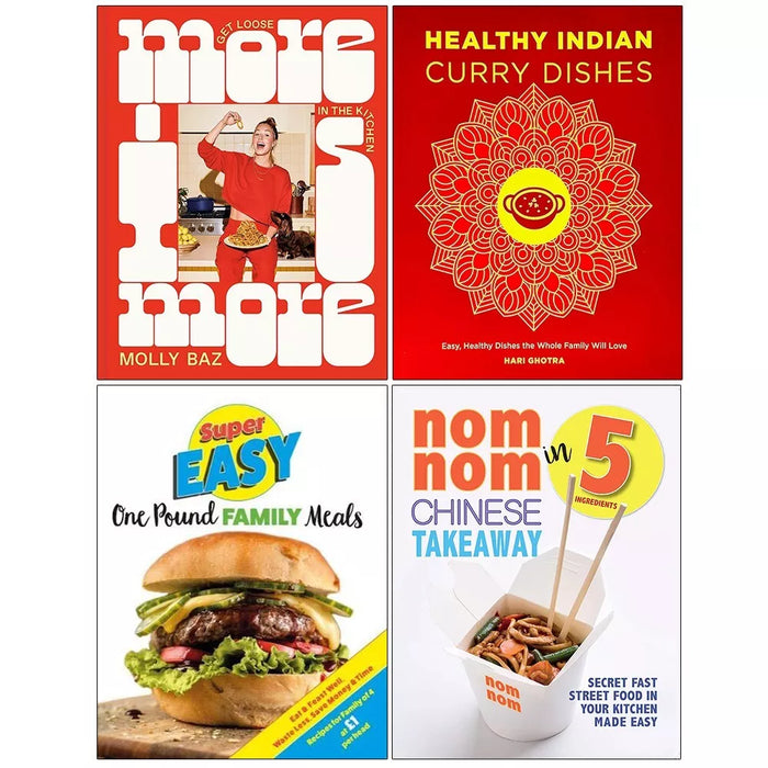 More is More (HB),Healthy Indian Curry Dishes,Super Easy,Nom Nom Chinese 4 Books Set