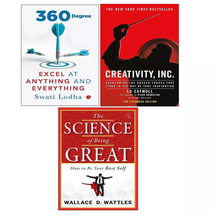 Creativity Ed Catmull,Science of Being Great,360 DEGREE Swati Lodha 3 Books Set