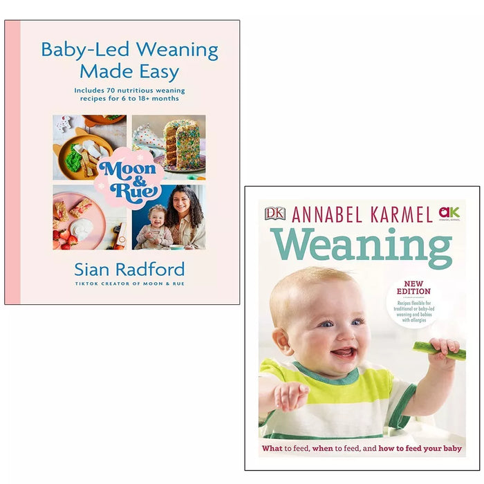 Moon Rue Baby-Led Weaning Made Easy,Weaning Annabel Karmel 2 Books Set Hardcover