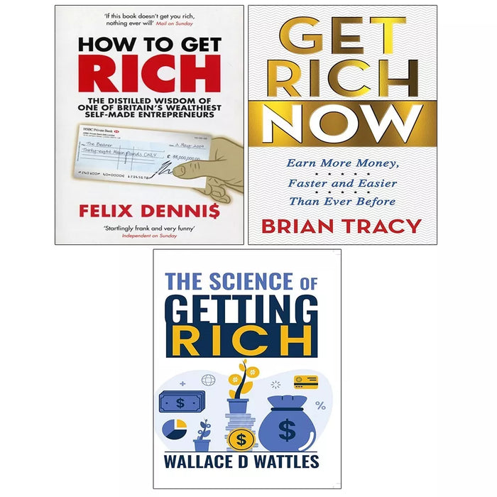 How to Get Rich,Science of Getting Rich Wallace D Watt, Get Rich Now 3 Books Set